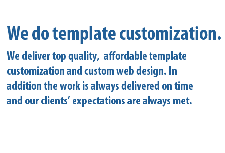 we deliver template top quality, affordable template customization.