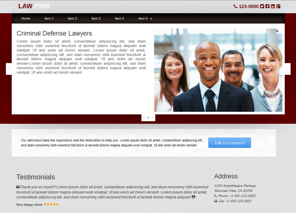 This mobile compatible website can be accessed using any Smartphone. Special focus on usability; and it is YOURS free when you order SEO for lawyers