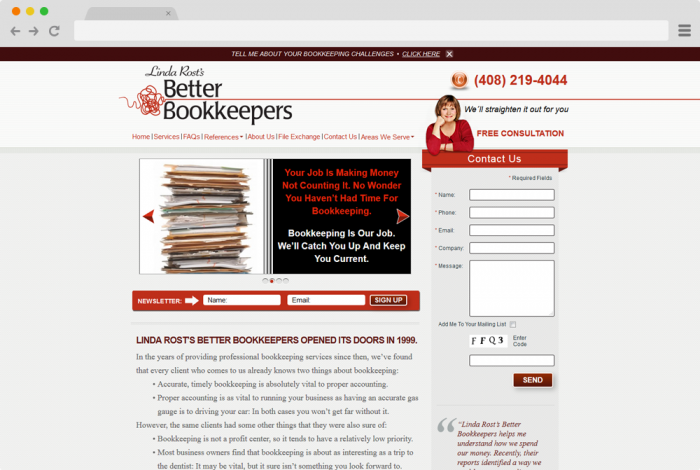 Linda Rost’s Better Bookkeepers WordPress development