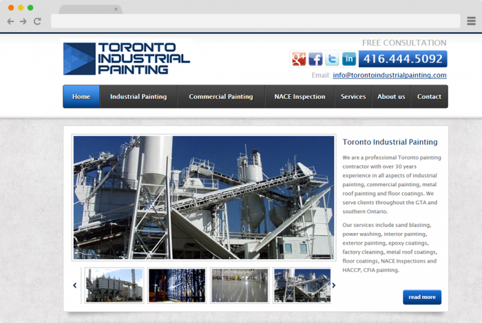 Custom WordPress theme: Toronto Industrial Painting