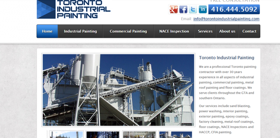 Custom WordPress theme: Toronto Industrial Painting