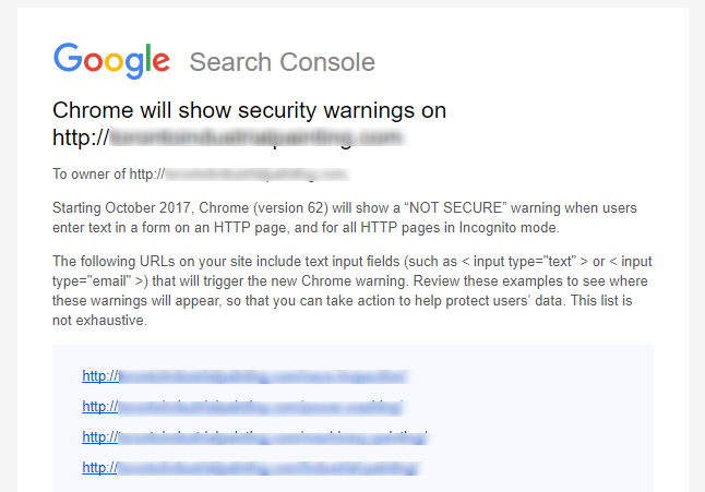 Chrome will show security warnings on http